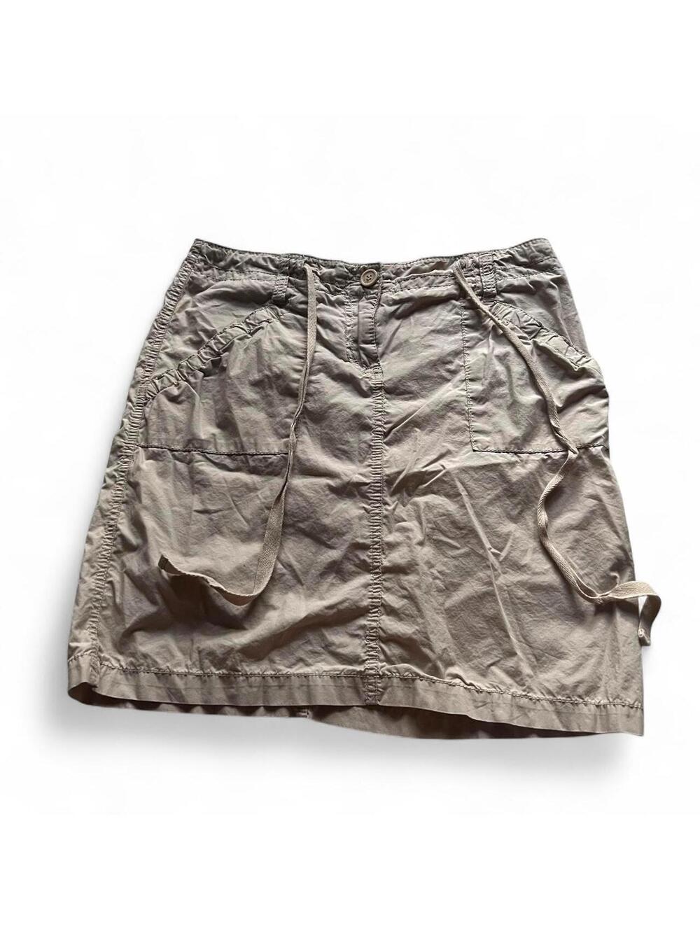 Vintage New York & Company Tan Cargo Skirt Size 4 Y2K Utility Style